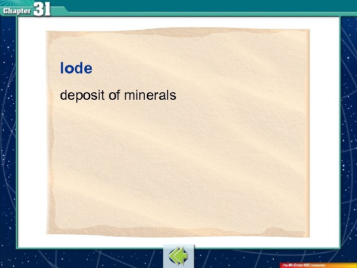lode deposit of minerals 