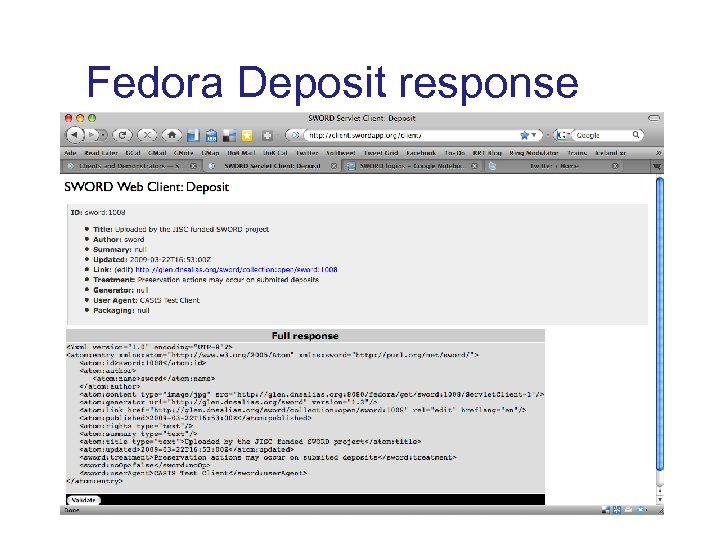 Fedora Deposit response 