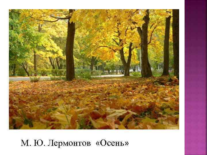 М. Ю. Лермонтов «Осень» 