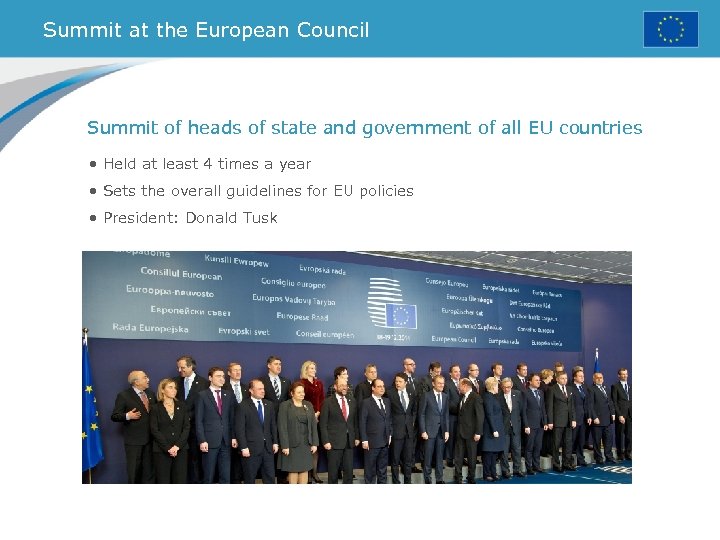 Summit at the European Council Summit of heads of state and government of all