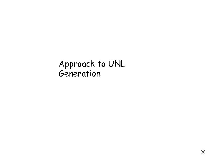 Approach to UNL Generation 38 