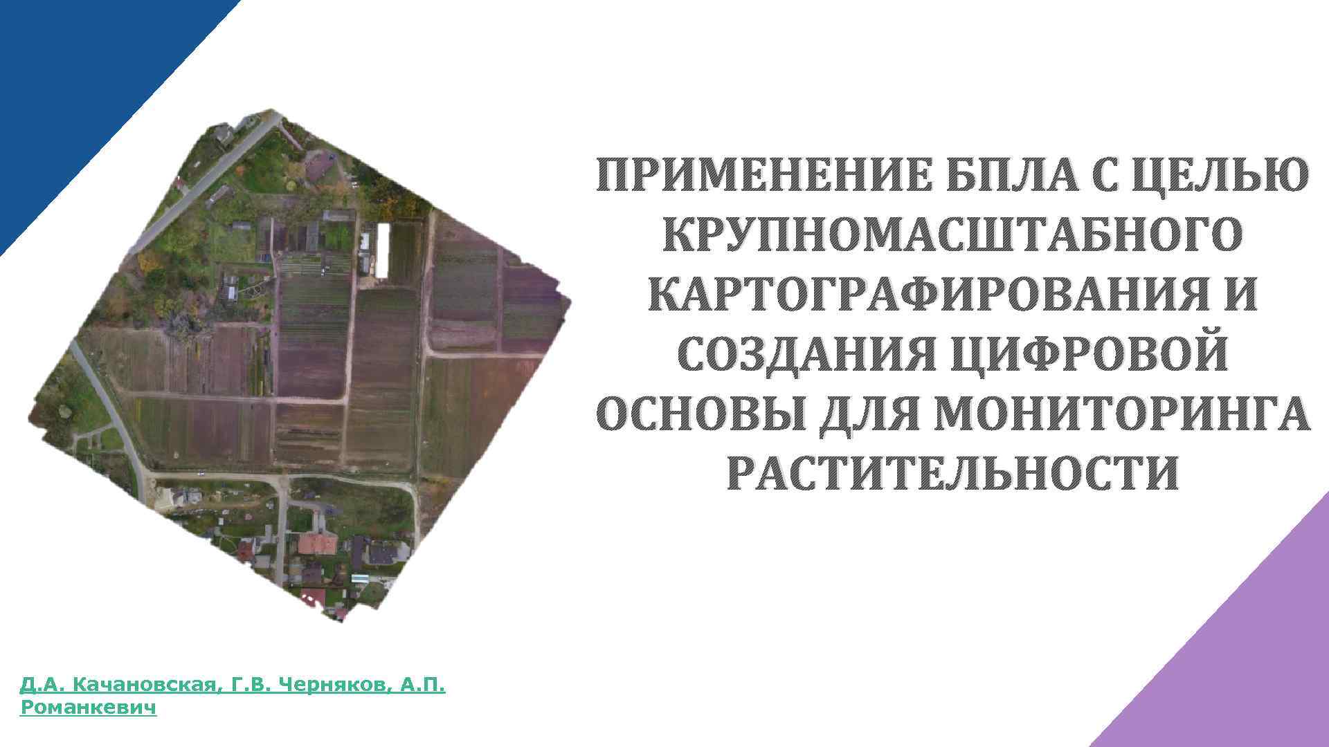 ПРИМЕНЕНИЕ БПЛА С ЦЕЛЬЮ КРУПНОМАСШТАБНОГО КАРТОГРАФИРОВАНИЯ И СОЗДАНИЯ ЦИФРОВОЙ ОСНОВЫ ДЛЯ МОНИТОРИНГА РАСТИТЕЛЬНОСТИ Д.