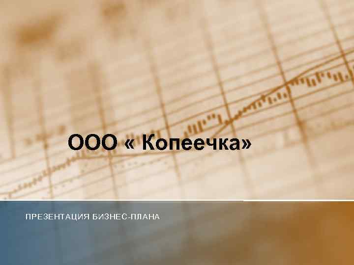 ООО « Копеечка» ПРЕЗЕНТАЦИЯ БИЗНЕС-ПЛАНА 