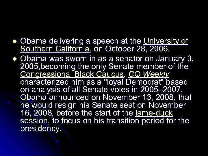 l l Obama delivering a speech at the University of Southern California, on October