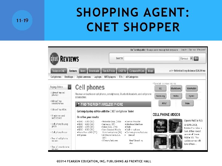 11 -19 SHOPPING AGENT: CNET SHOPPER © 2014 PEARSON EDUCATION, INC. PUBLISHING AS PRENTICE