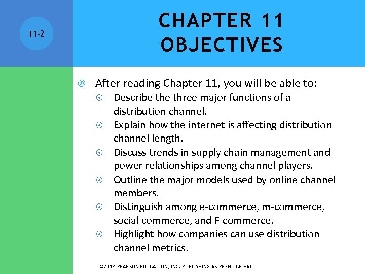 CHAPTER 11 OBJECTIVES 11 -2 After reading Chapter 11, you will be able to: