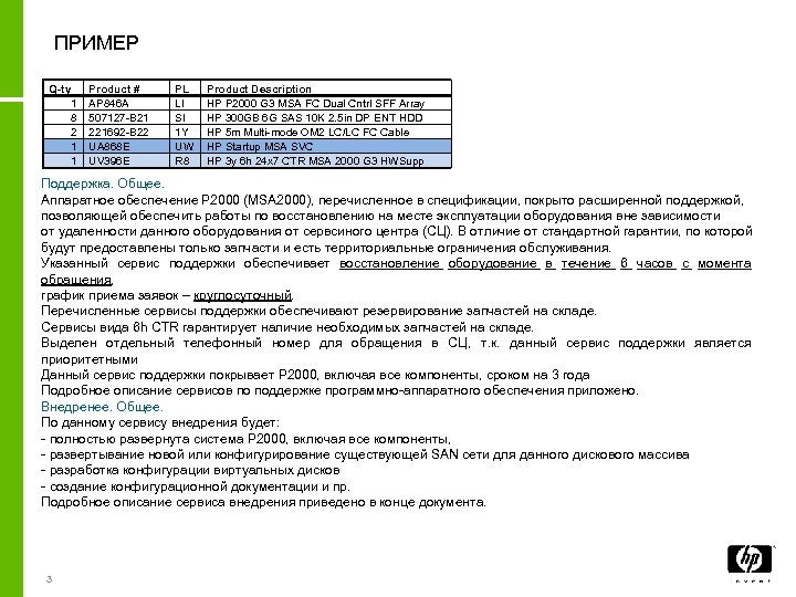 ПРИМЕР Q-ty 1 8 2 1 1 Product # AP 846 A 507127 -B