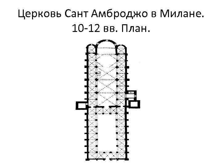 Церковь Сант Амброджо в Милане. 10 -12 вв. План. 