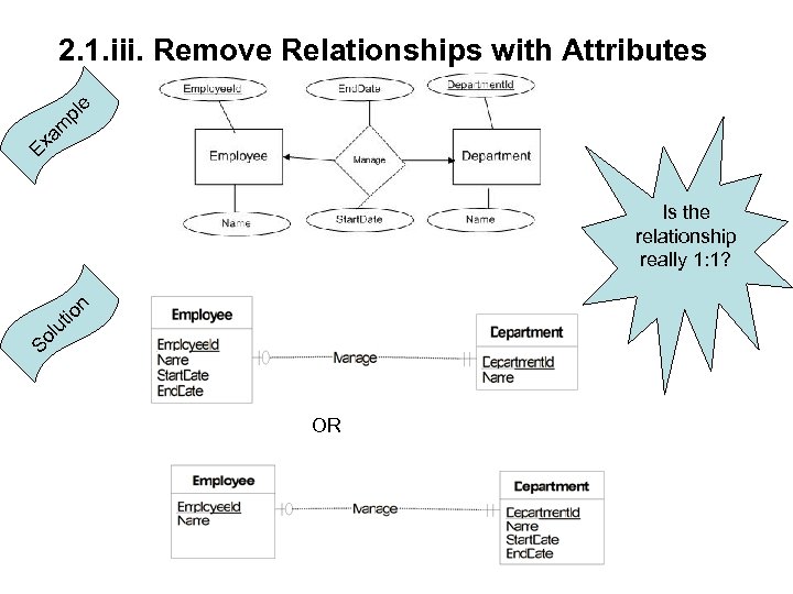 Ex am pl e 2. 1. iii. Remove Relationships with Attributes So lu tio