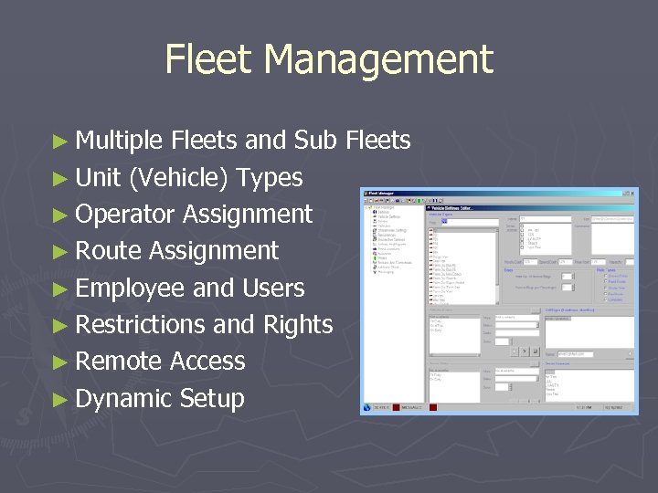 Fleet Management ► Multiple Fleets and Sub Fleets ► Unit (Vehicle) Types ► Operator