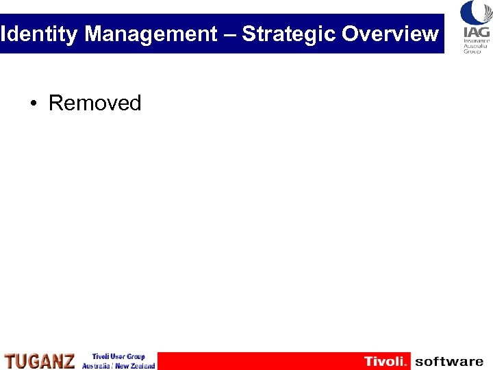 Identity Management – Strategic Overview • Removed 