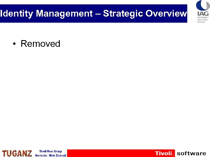 Identity Management – Strategic Overview • Removed 