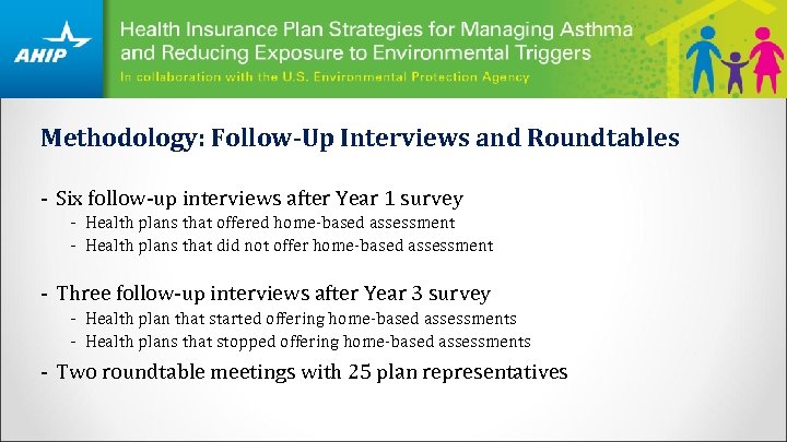 Methodology: Follow-Up Interviews and Roundtables - Six follow-up interviews after Year 1 survey -