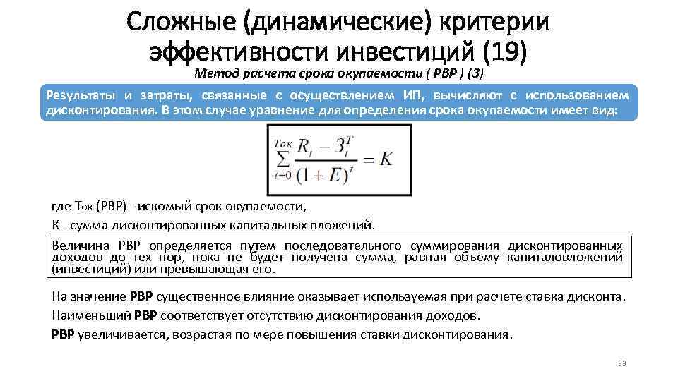 Период окупаемости собственного капитала