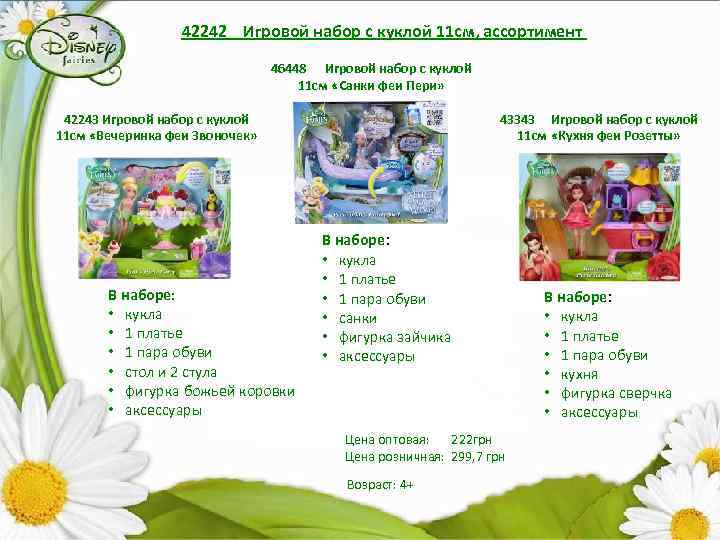 42242 Игровой набор с куклой 11 см, ассортимент 46448 Игровой набор с куклой 11