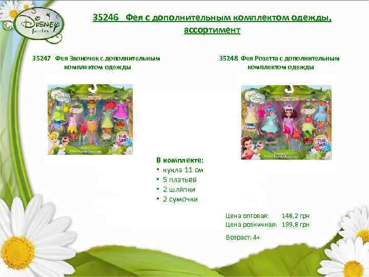 35246 Фея с дополнительным комплектом одежды, ассортимент 35247 Фея Звоночек с дополнительным комплектом одежды