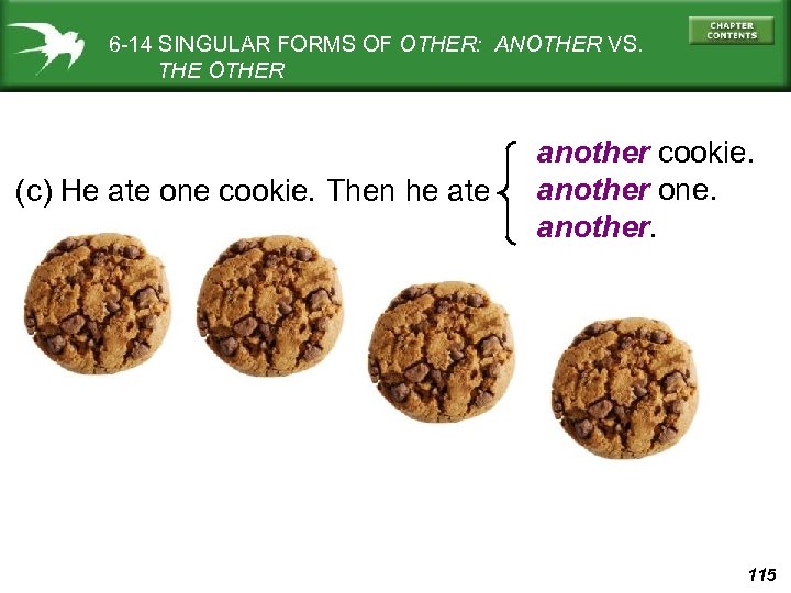 6 -14 SINGULAR FORMS OF OTHER: ANOTHER VS. THE OTHER (c) He ate one