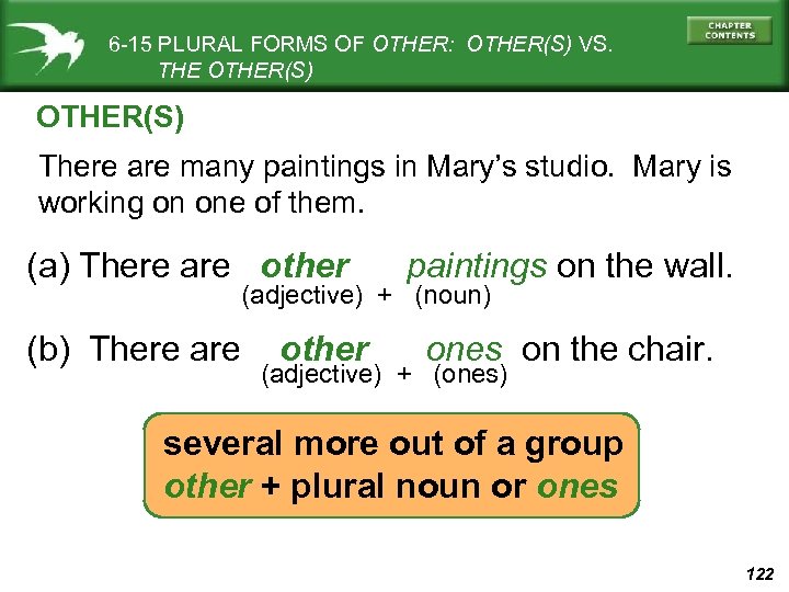 6 -15 PLURAL FORMS OF OTHER: OTHER(S) VS. THE OTHER(S) There are many paintings