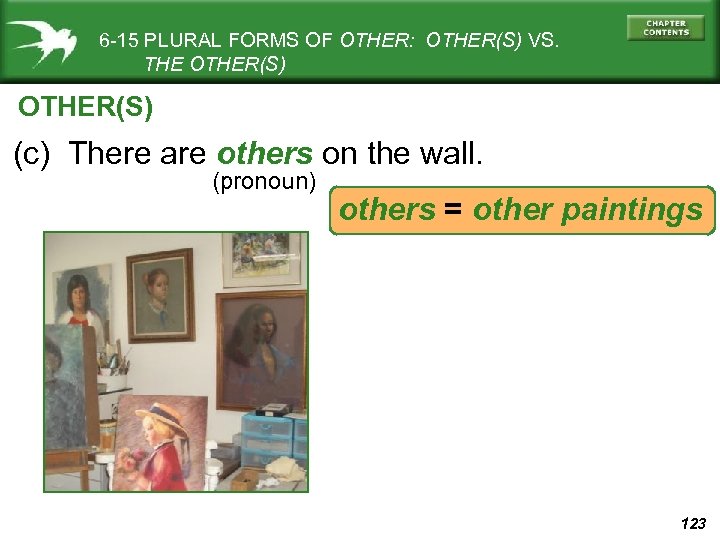 6 -15 PLURAL FORMS OF OTHER: OTHER(S) VS. THE OTHER(S) (c) There are others