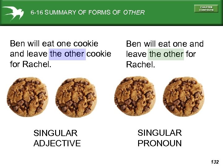 6 -16 SUMMARY OF FORMS OF OTHER Ben will eat one cookie and leave