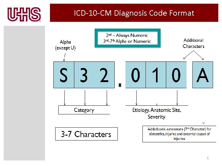 ICD-10 -CM Diagnosis Code Format 5 