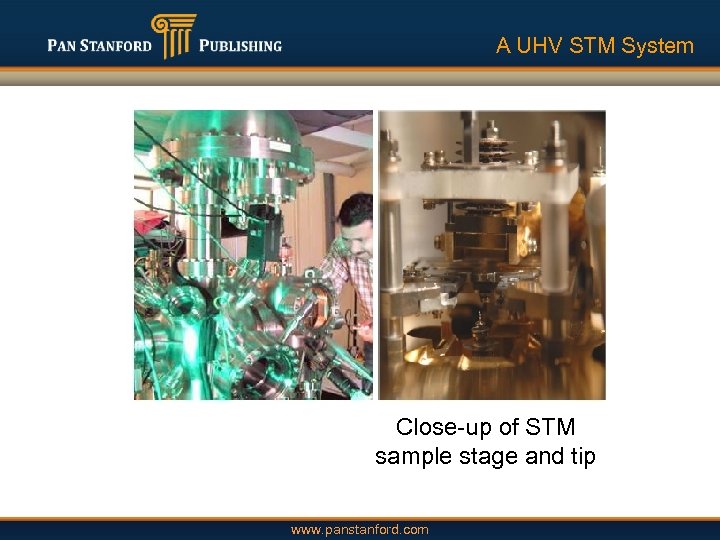 A UHV STM System Close-up of STM sample stage and tip www. panstanford. com