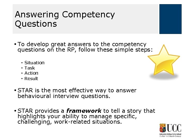 Answering Competency Questions • To develop great answers to the competency questions on the