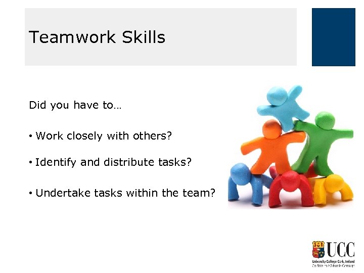 Teamwork Skills Did you have to… • Work closely with others? • Identify and