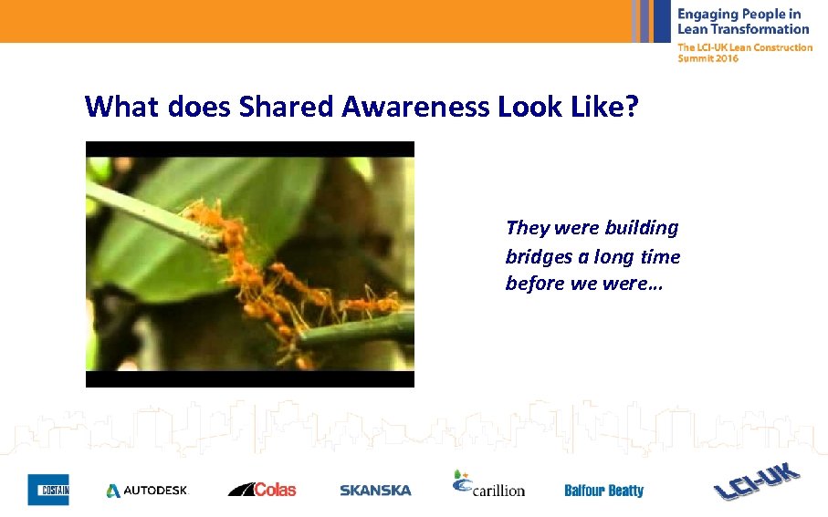 What does Shared Awareness Look Like? They were building bridges a long time before