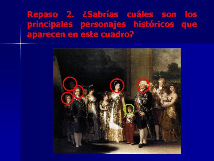 Repaso 2. ¿Sabrías cuáles son los principales personajes históricos que aparecen en este cuadro?