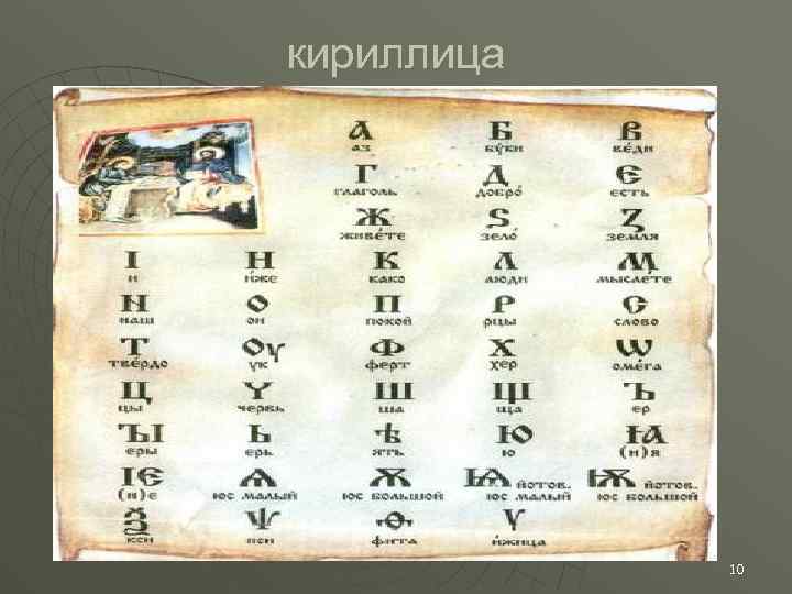 кириллица 10 