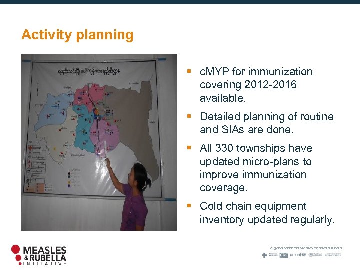 Activity planning § c. MYP for immunization covering 2012 -2016 available. § Detailed planning