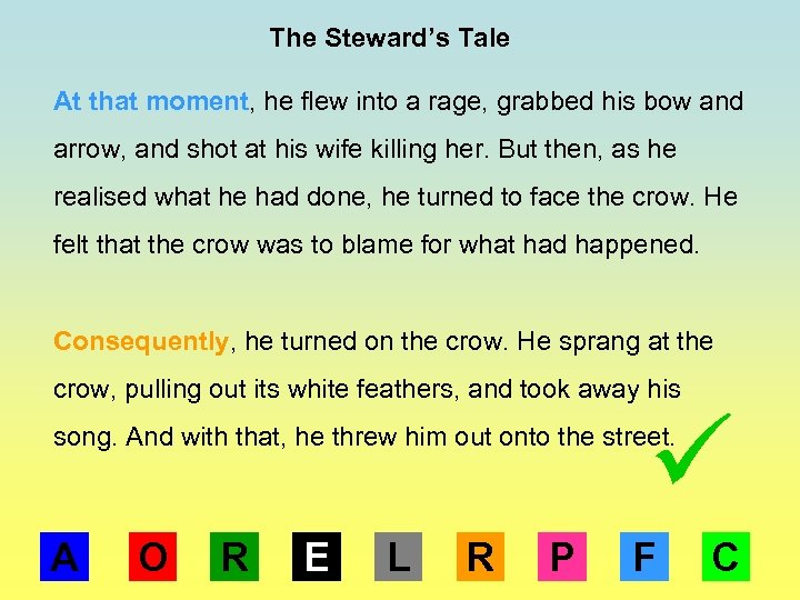 The Steward’s Tale At that moment, he flew into a rage, grabbed his bow