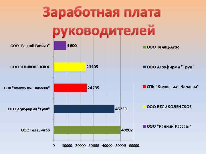 Заработная плата руководителей 9600 ООО 