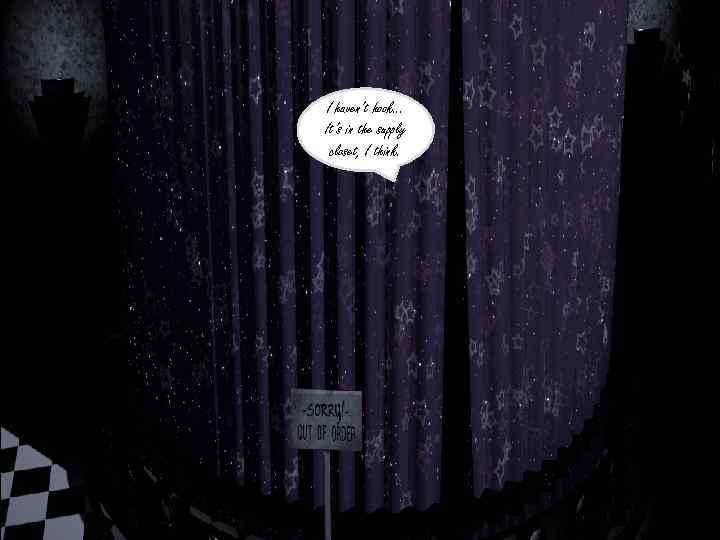 I haven’t hook… It’s in the supply closet, I think. 