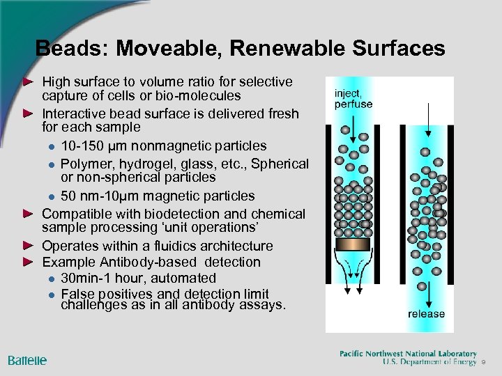 Beads: Moveable, Renewable Surfaces High surface to volume ratio for selective capture of cells