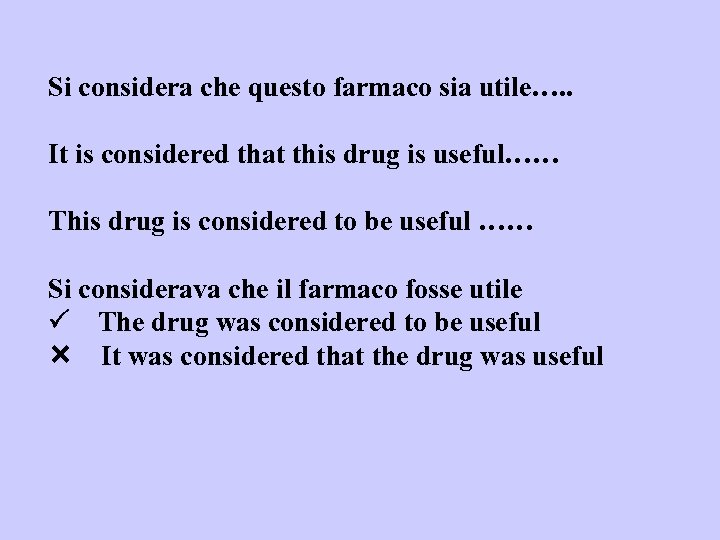 Si considera che questo farmaco sia utile…. . It is considered that this drug