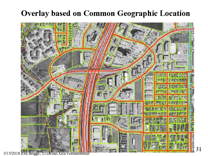 Overlay based on Common Geographic Location 3/15/2018 Ron Briggs, UTDallas, GIS Fundamentals 31 