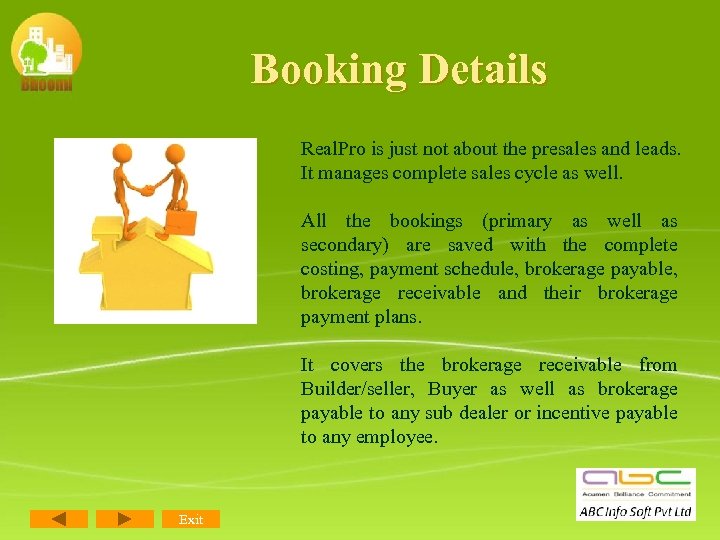 Booking Details Real. Pro is just not about the presales and leads. It manages