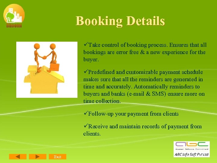 Booking Details üTake control of booking process. Ensures that all bookings are error free