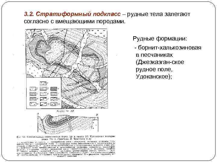 3. 2. Стратиформный подкласс – рудные тела залегают согласно с вмещающими породами. Рудные формации: