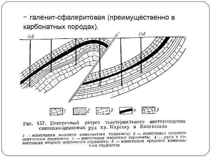 - галенит-сфалеритовая (преимущественно в карбонатных породах). 