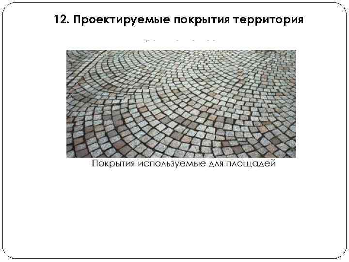 12. Проектируемые покрытия территория 