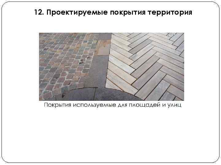 12. Проектируемые покрытия территория 