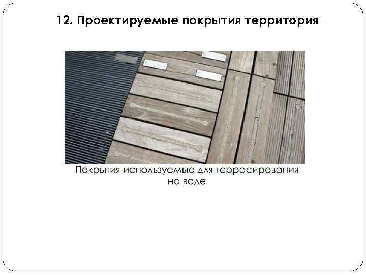 12. Проектируемые покрытия территория 