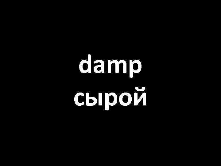 damp сырой 