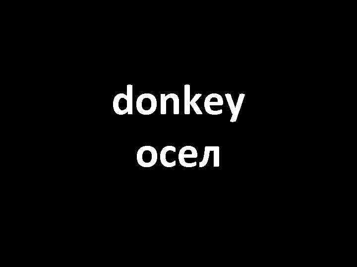 donkey осел 