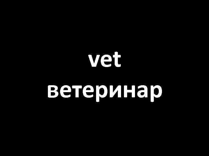 vet ветеринар 