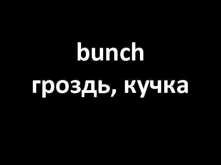 bunch гроздь, кучка 