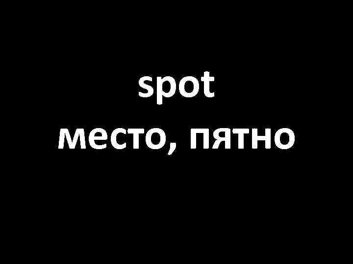 spot место, пятно 